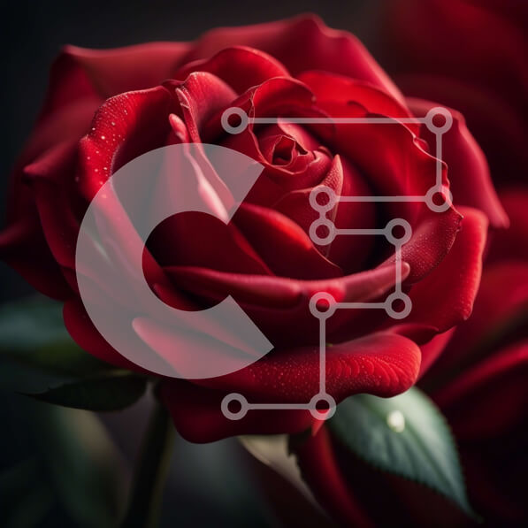 Intra Συλλεκτικό Ξύλινο Παζλ Plywood  4mm - Εκπληκτικό κοντινό πλάνο ενός κόκκινου τριαντάφυλλου σε πλήρη άνθιση με σταγονίδια δροσιάς Σε Ξύλινο Κουτί - Διαστάσεις: 10x10 cm – 25 κομμάτια