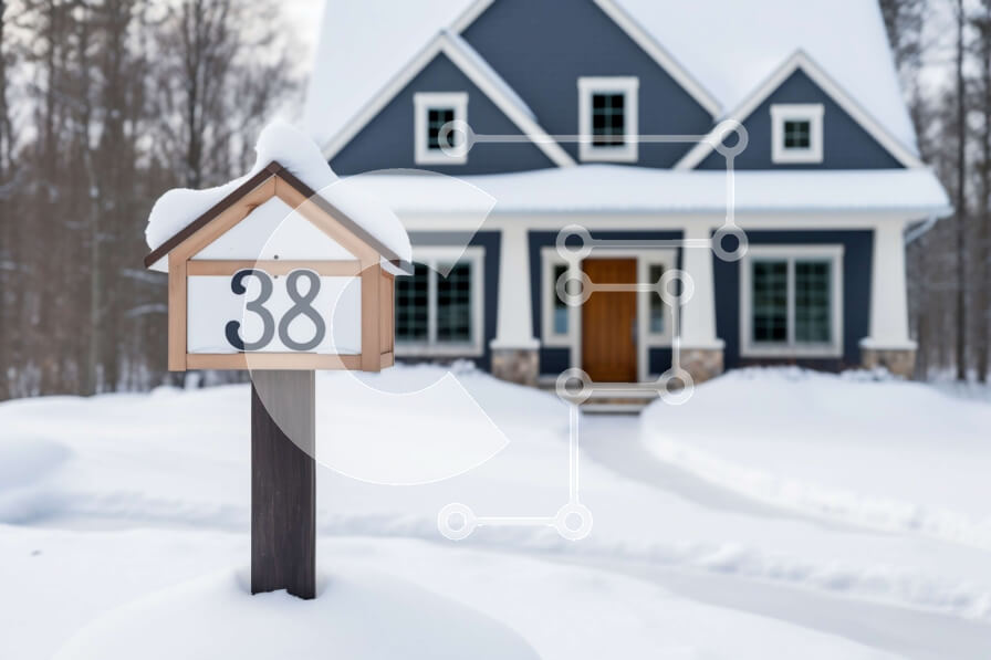 Intra Συλλεκτικό Ξύλινο Παζλ Plywood  4mm - Χιονισμένο Ξύλινο Σπίτι με Νούμερο 33 Σε Ξύλινο Κουτί - Διαστάσεις Puzzle: 10x10 cm – 25 κομμάτια