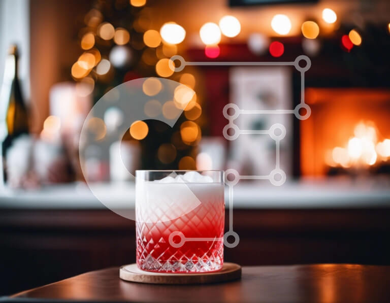 Σετ των 2 Intra Συλλεκτικό Ξύλινο Παζλ Plywood  4mm - Ποτήρι κόκκινο υγρό με πάγο σε ξύλινο σουβέρ Σε Ξύλινο Κουτί - Διαστάσεις: 10x10 cm – 25 κομμάτια