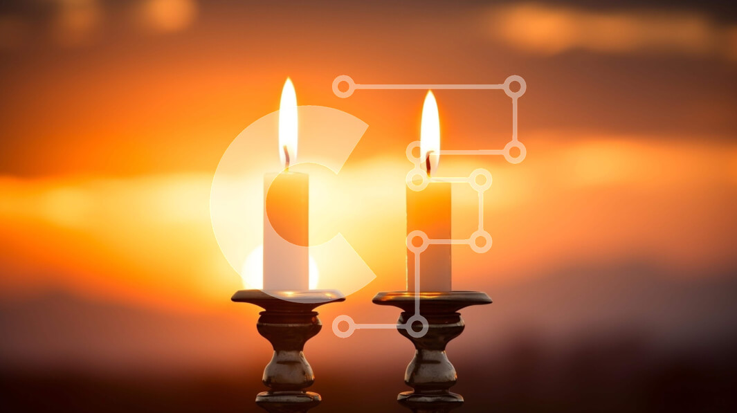 Intra Συλλεκτικό Ξύλινο Παζλ Plywood  4mm - Κηροπήγια σε φόντο ηλιοβασιλέματος Σε Ξύλινο Κουτί - Διαστάσεις Puzzle: 10x10 cm – 25 κομμάτια