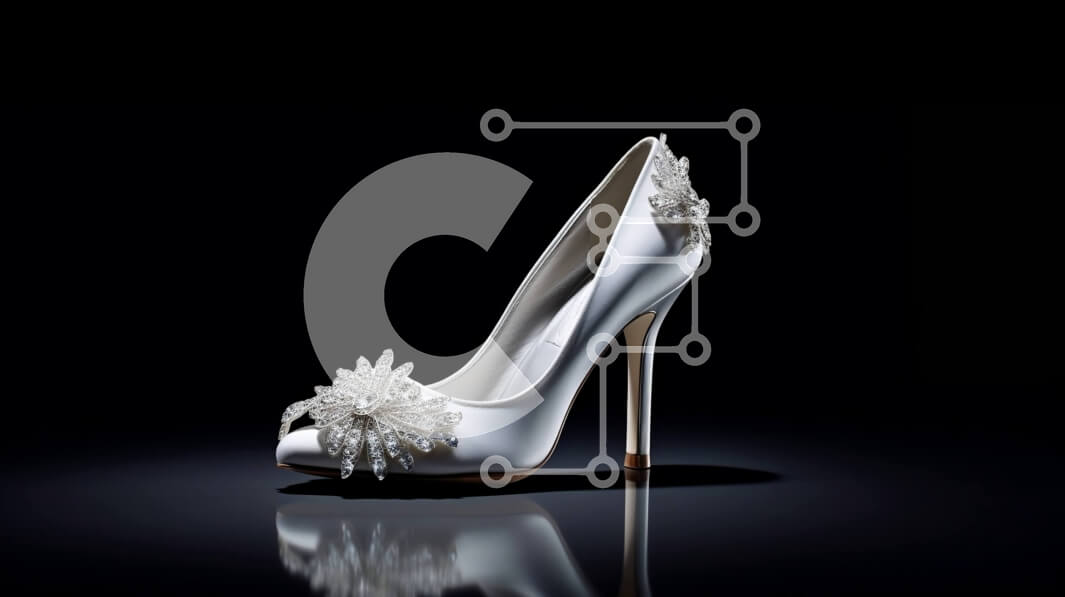 Intra Συλλεκτικό Ξύλινο Παζλ Plywood  4mm - Κομψό λευκό ψηλοτάκουνο παπούτσι με μαργαριταρένιο στολισμό στα δάχτυλα Σε Ξύλινο Κουτί - Διαστάσεις Puzzle: 10x10 cm – 25 κομμάτια