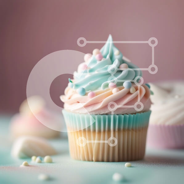 Σετ των 2 Intra Συλλεκτικό Ξύλινο Παζλ Plywood  4mm - Νόστιμο cupcake με ζωηρό πάγο σε πολύχρωμο φόντο Σε Ξύλινο Κουτί - Διαστάσεις: 10x10 cm – 25 κομμάτια