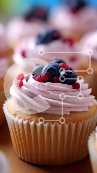 Intra Συλλεκτικό Ξύλινο Παζλ Plywood  4mm - Λαχταριστό Cupcake με ροζ πάγωμα και βατόμουρα από πάνω Σε Ξύλινο Κουτί - Διαστάσεις: 10x10 cm – 25 κομμάτια