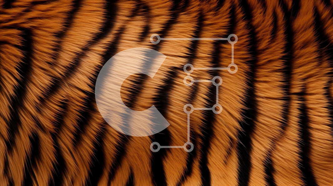 Σετ των 2 Intra Συλλεκτικό Ξύλινο Παζλ Plywood  4mm - Κοντινό πλάνο του μοτίβου και της υφής της γούνας της τίγρης Σε Ξύλινο Κουτί - Διαστάσεις: 10x10 cm – 25 κομμάτια