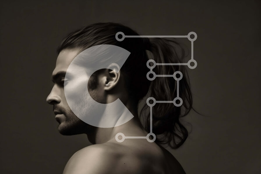 Intra Συλλεκτικό Ξύλινο Παζλ Plywood  4mm - Σοβαρός άνδρας με ατημέλητα μαλλιά και ανακατωμένα γένια με μαύρη ενδυμασία Σε Ξύλινο Κουτί - Διαστάσεις Puzzle: 10x10 cm – 25 κομμάτια