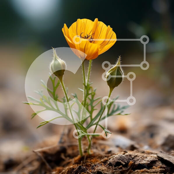 Intra Συλλεκτικό Ξύλινο Παζλ Plywood  4mm - Όμορφη εικόνα ενός κίτρινου λουλουδιού σε ένα δάσος Σε Ξύλινο Κουτί - Διαστάσεις: 10x10 cm – 25 κομμάτια