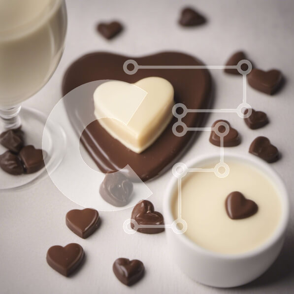 Σετ των 2 Intra Συλλεκτικό Ξύλινο Παζλ Plywood  4mm - Ποτήρι γάλα με σοκολατένιες καρδιές και καραμέλες Σε Ξύλινο Κουτί - Διαστάσεις: 10x10 cm – 25 κομμάτια