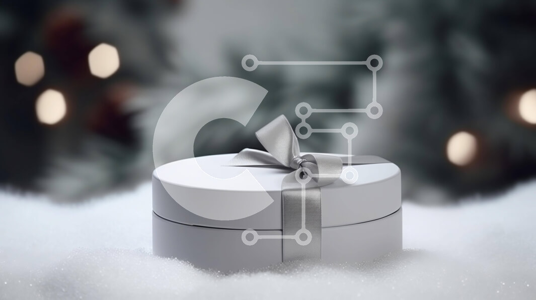 Intra Συλλεκτικό Ξύλινο Παζλ Plywood  4mm - Λευκό κουτί δώρου σε φόντο χιονιού Σε Ξύλινο Κουτί - Διαστάσεις Puzzle: 10x10 cm – 25 κομμάτια