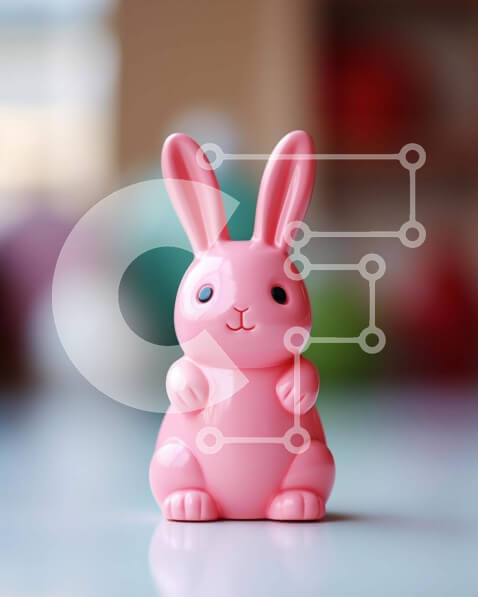 Intra Συλλεκτικό Ξύλινο Παζλ Plywood  4mm - Ροζ λαγουδάκι και συλλεκτικά είδη Σε Ξύλινο Κουτί - Διαστάσεις: 10x10 cm – 25 κομμάτια