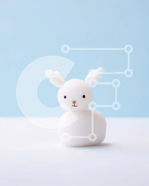 Intra Συλλεκτικό Ξύλινο Παζλ Plywood  4mm - Λευκό ειδώλιο λαγουδάκι σε μπλε φόντο Σε Ξύλινο Κουτί - Διαστάσεις: 10x10 cm – 25 κομμάτια