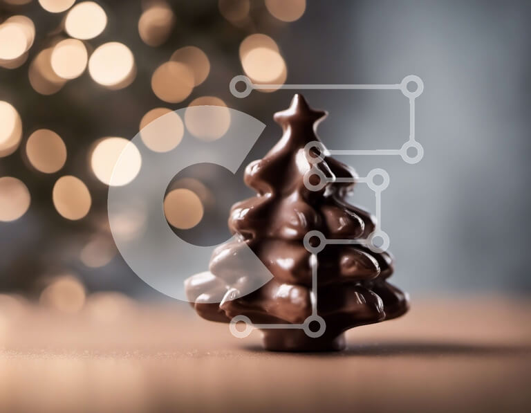 Intra Συλλεκτικό Ξύλινο Παζλ Plywood  4mm - Σοκολατένιο Στολίδι Χριστουγεννιάτικου Δέντρου - Εορταστική διακόσμηση σπιτιού Σε Ξύλινο Κουτί - Διαστάσεις Puzzle: 10x10 cm – 25 κομμάτια