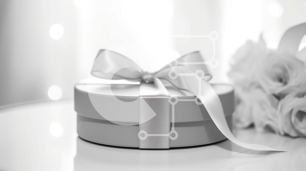 Intra Συλλεκτικό Ξύλινο Παζλ Plywood  4mm - Άδειο κουτί δώρου με λευκά τριαντάφυλλα Σε Ξύλινο Κουτί - Διαστάσεις Puzzle: 10x10 cm – 25 κομμάτια