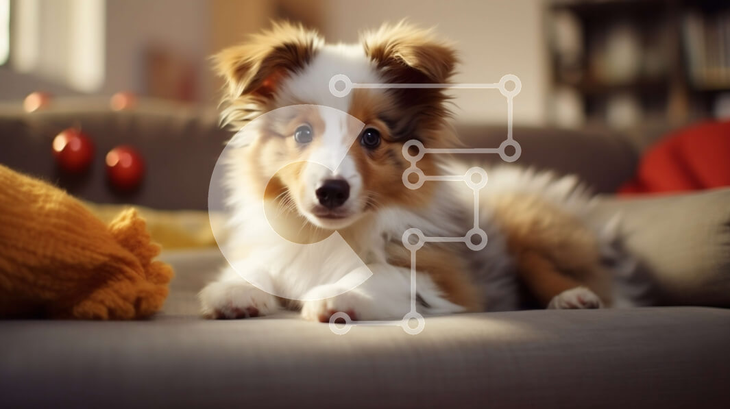 Σετ των 2 Intra Συλλεκτικό Ξύλινο Παζλ Plywood  4mm - Μικρό καφέ και άσπρο σκυλί ξαπλωμένο σε έναν καναπέ Σε Ξύλινο Κουτί - Διαστάσεις: 10x10 cm – 25 κομμάτια