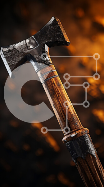 Intra Συλλεκτικό Ξύλινο Παζλ Plywood  4mm - Ξεπερασμένο τσεκούρι με ξύλινη λαβή Σε Ξύλινο Κουτί - Διαστάσεις: 10x10 cm – 25 κομμάτια