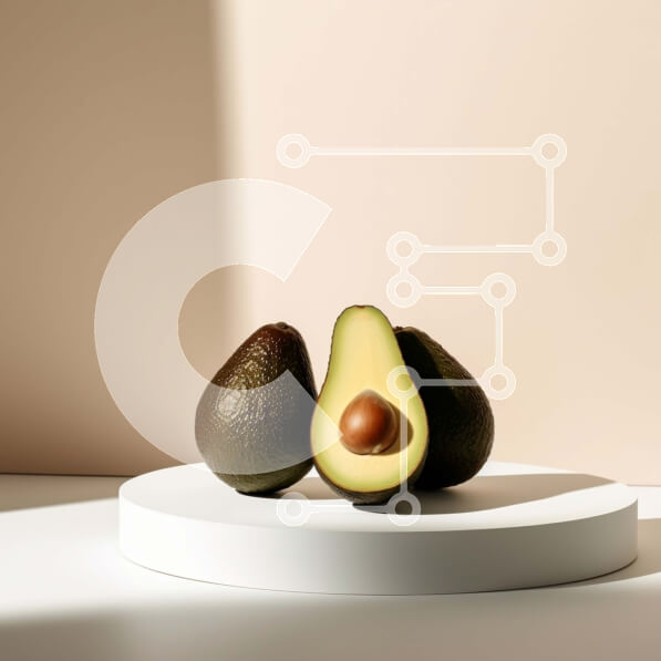 Σετ των 2 Intra Συλλεκτικό Ξύλινο Παζλ Plywood  4mm - Τρία ώριμα αβοκάντο σε ένα άσπρο πιάτο Σε Ξύλινο Κουτί - Διαστάσεις: 10x10 cm – 25 κομμάτια