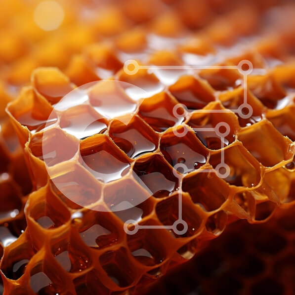 Intra Συλλεκτικό Ξύλινο Παζλ Plywood  4mm - Κινηματογράφηση σε πρώτο πλάνο της δομής της κηρήθρας Σε Ξύλινο Κουτί - Διαστάσεις: 10x10 cm – 25 κομμάτια