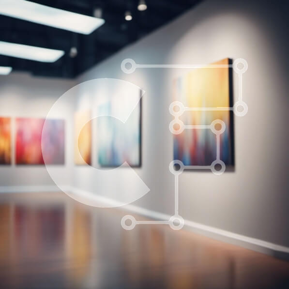 Intra Συλλεκτικό Ξύλινο Παζλ Plywood  4mm - Αφηρημένοι πίνακες ζωγραφικής σε ένα φωτεινό δωμάτιο Σε Ξύλινο Κουτί - Διαστάσεις Puzzle: 10x10 cm – 25 κομμάτια