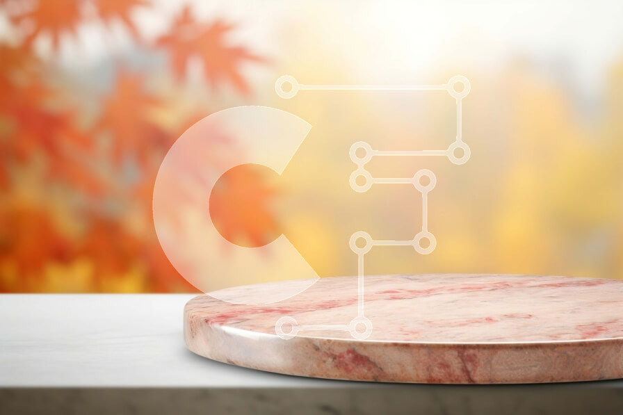 Intra Συλλεκτικό Ξύλινο Παζλ Plywood  4mm - Μαρμάρινος πάγκος με σανίδα κοπής σε φόντο φθινοπωρινών δέντρων Σε Ξύλινο Κουτί - Διαστάσεις Puzzle: 10x10 cm – 25 κομμάτια