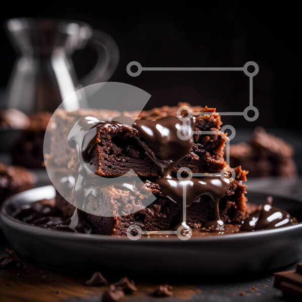 Σετ των 2 Intra Συλλεκτικό Ξύλινο Παζλ Plywood  4mm - Αφεθείτε στον πλούτο των σοκολατένιων μπράουνις με μια λίγη σάλτσα σοκολάτας Σε Ξύλινο Κουτί - Διαστάσεις: 10x10 cm – 25 κομμάτια