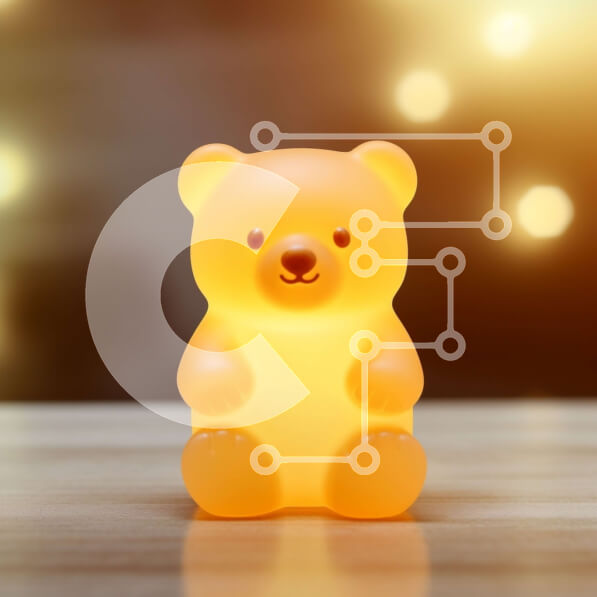 Intra Συλλεκτικό Ξύλινο Παζλ Plywood  4mm - Κίτρινο αρκουδάκι ανοιχτό στολίδι με πολύχρωμα φώτα Σε Ξύλινο Κουτί - Διαστάσεις: 10x10 cm – 25 κομμάτια