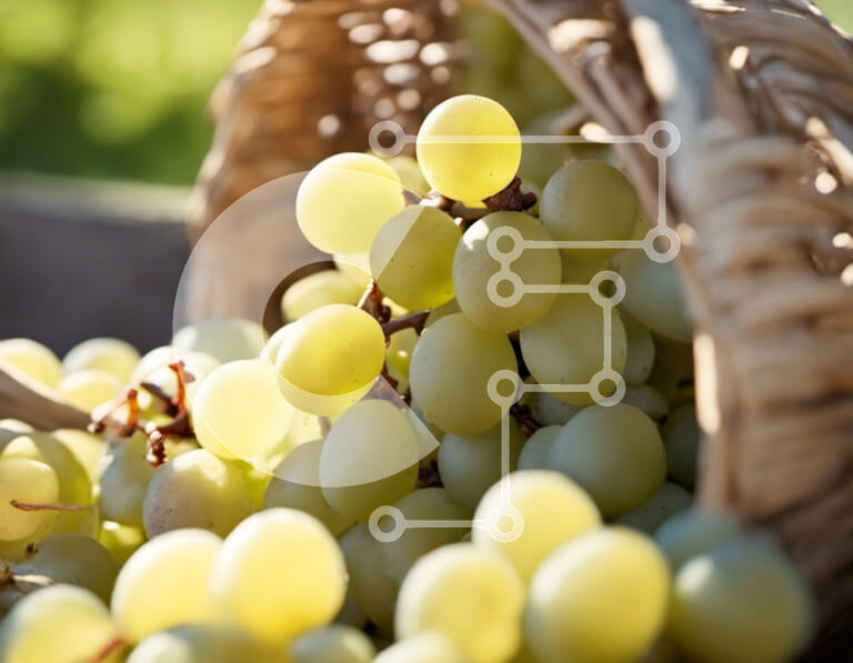 Σετ των 2 Intra Συλλεκτικό Ξύλινο Παζλ Plywood  4mm - Καλάθι με λευκά σταφύλια Σε Ξύλινο Κουτί - Διαστάσεις: 10x10 cm – 25 κομμάτια