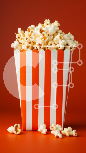 Intra Συλλεκτικό Ξύλινο Παζλ Plywood  4mm - Ριγέ κουβάς ποπ κορν σε κόκκινο φόντο Σε Ξύλινο Κουτί - Διαστάσεις: 10x10 cm – 25 κομμάτια