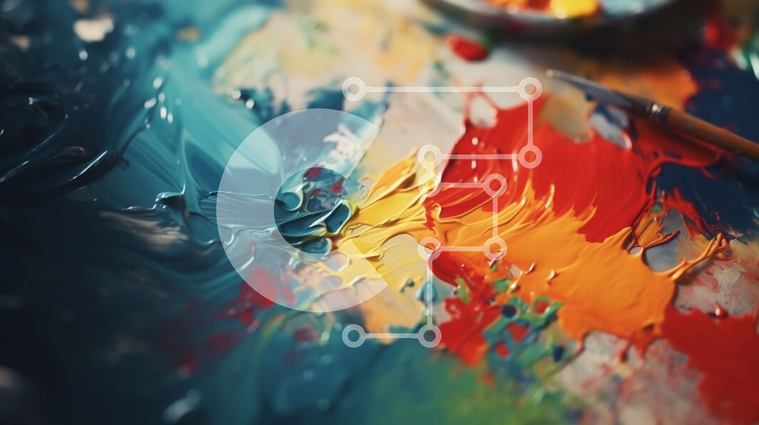 Intra Συλλεκτικό Ξύλινο Παζλ Plywood  4mm - Κοντινό πλάνο πινέλου και παλέτας με διάφορα χρώματα βαφής Σε Ξύλινο Κουτί - Διαστάσεις Puzzle: 10x10 cm – 25 κομμάτια