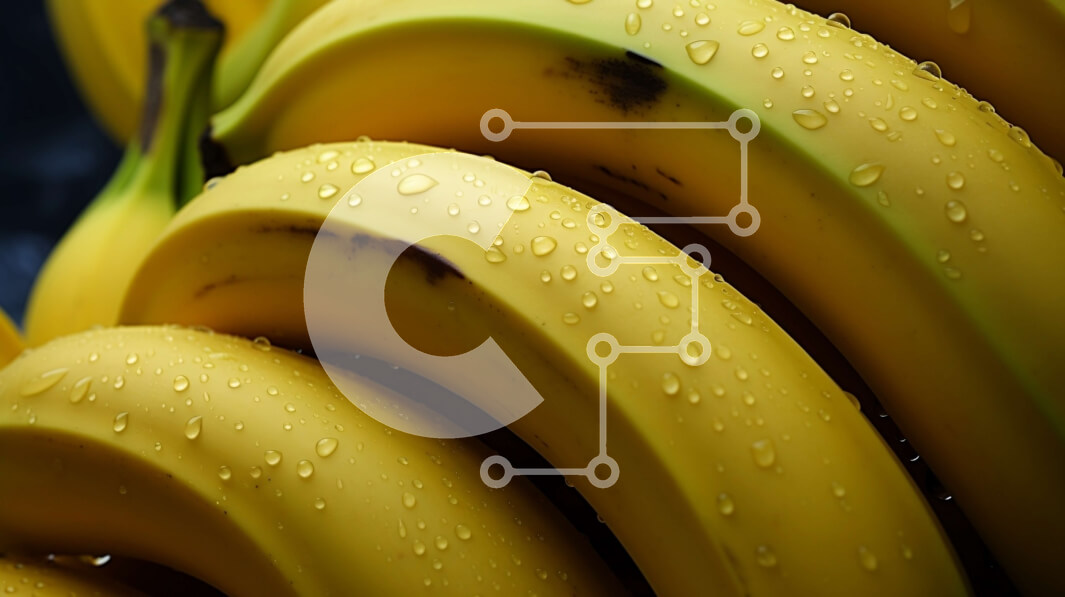 Σετ των 2 Intra Συλλεκτικό Ξύλινο Παζλ Plywood  4mm - Ομάδα κίτρινων μπανανών με σταγονίδια νερού Σε Ξύλινο Κουτί - Διαστάσεις: 10x10 cm – 25 κομμάτια