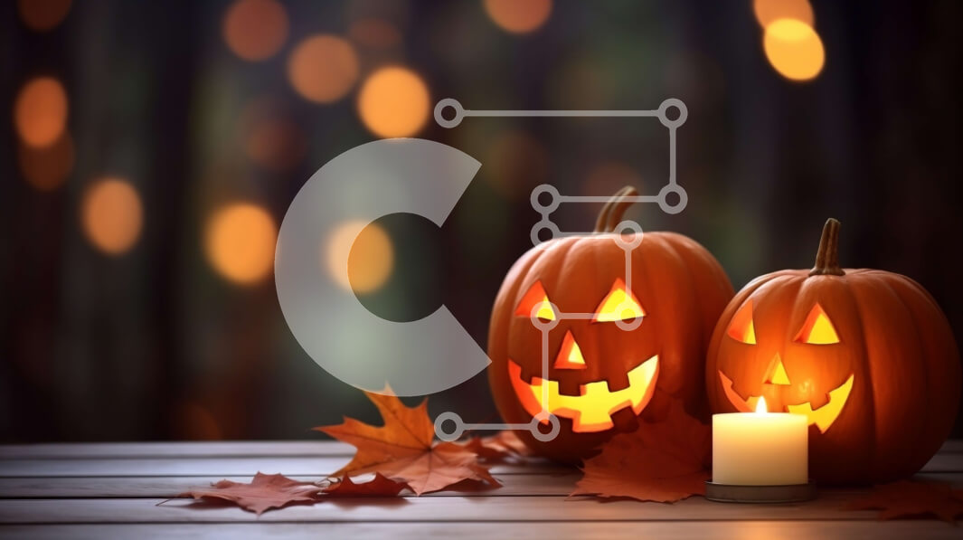 Intra Συλλεκτικό Ξύλινο Παζλ Plywood  4mm - Φανάρια Jack-o'-Halloween σε ένα ξύλινο τραπέζι Σε Ξύλινο Κουτί - Διαστάσεις Puzzle: 10x10 cm – 25 κομμάτια