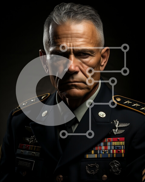 Intra Συλλεκτικό Ξύλινο Παζλ Plywood  4mm - Σοβαρός μεσήλικας στρατιωτικός με στολή Στοκ Φωτογραφία Σε Ξύλινο Κουτί - Διαστάσεις Puzzle: 10x10 cm – 25 κομμάτια