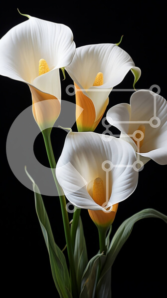 Σετ των 2 Intra Συλλεκτικό Ξύλινο Παζλ Plywood  4mm - Εκπληκτικό μπουκέτο από λευκά και κίτρινα κρίνια Calla σε ένα βάζο Σε Ξύλινο Κουτί - Διαστάσεις: 10x10 cm – 25 κομμάτια