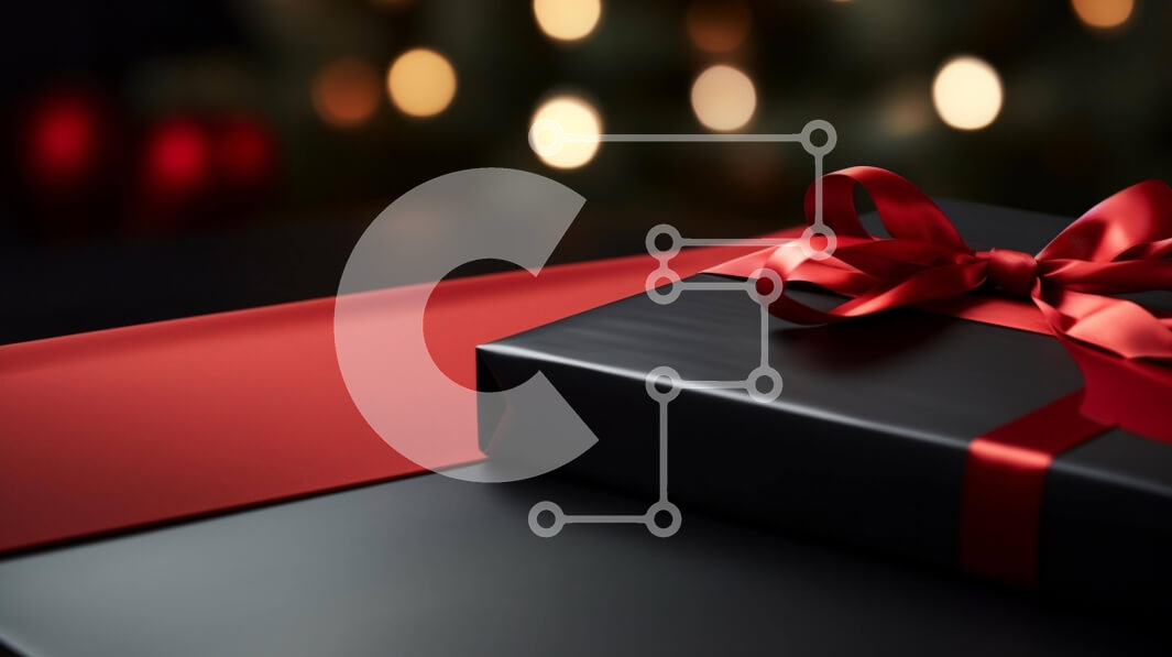 Intra Συλλεκτικό Ξύλινο Παζλ Plywood  4mm - Μαύρο κουτί δώρου με κόκκινη κορδέλα στο τραπέζι με κεριά και φωτάκια Σε Ξύλινο Κουτί - Διαστάσεις Puzzle: 10x10 cm – 25 κομμάτια