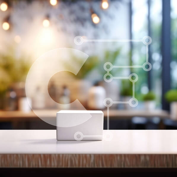 Intra Συλλεκτικό Ξύλινο Παζλ Plywood  4mm - Λευκό κουτί σε ξύλινο τραπέζι με φυτά και θέα στην πόλη Σε Ξύλινο Κουτί - Διαστάσεις: 10x10 cm – 25 κομμάτια