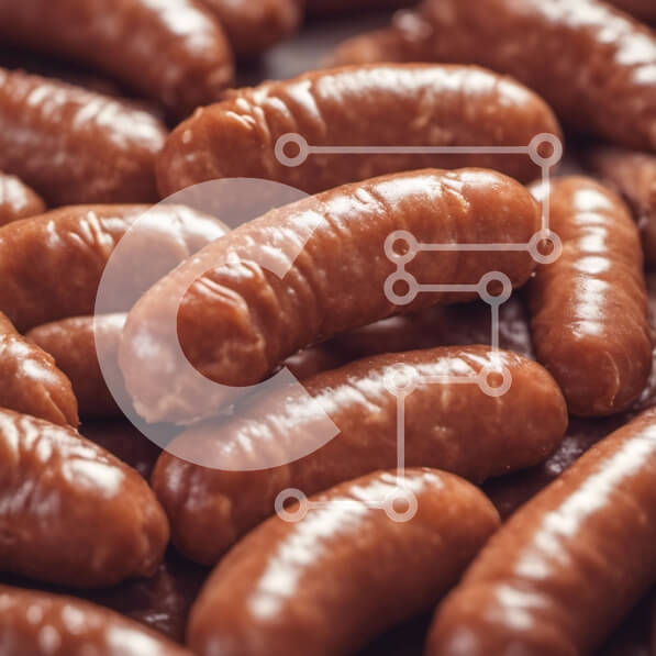 Σετ των 2 Intra Συλλεκτικό Ξύλινο Παζλ Plywood  4mm - Κοντινή όψη των λουκάνικων χοιρινού κρέατος Σε Ξύλινο Κουτί - Διαστάσεις: 10x10 cm – 25 κομμάτια