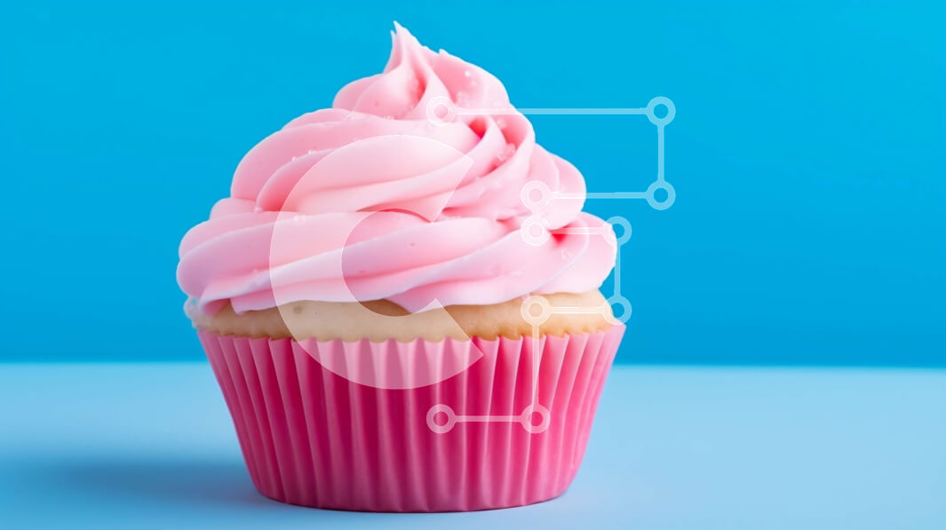 Σετ των 2 Intra Συλλεκτικό Ξύλινο Παζλ Plywood  4mm - Νόστιμο ροζ cupcake με στροβιλισμένο πάγωμα Σε Ξύλινο Κουτί - Διαστάσεις: 10x10 cm – 25 κομμάτια