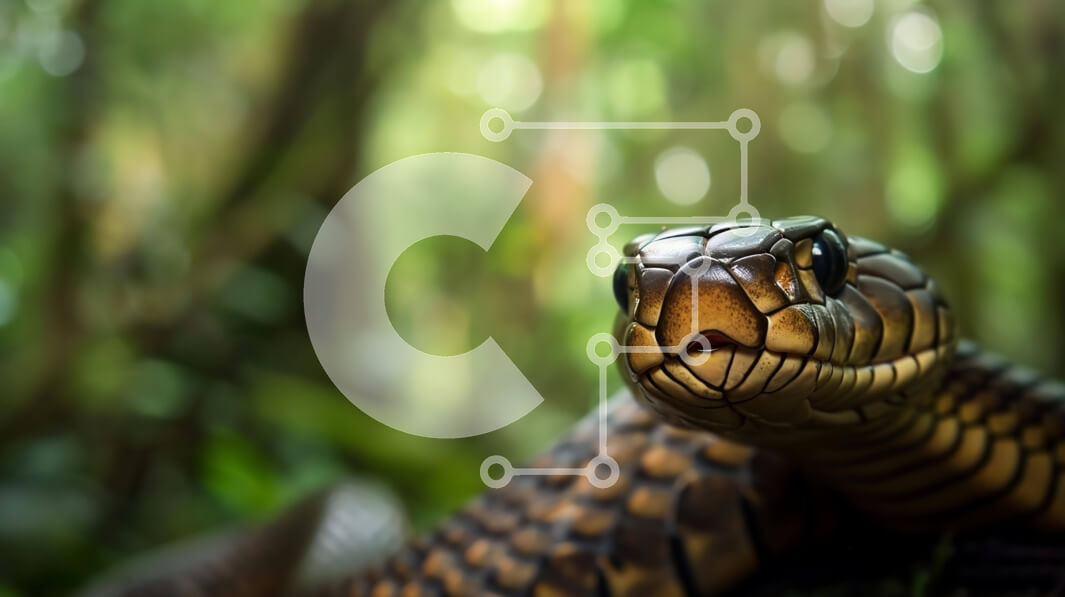 Intra Συλλεκτικό Ξύλινο Παζλ Plywood  4mm - Φίδι στο δάσος με την πράσινη βλάστηση Σε Ξύλινο Κουτί - Διαστάσεις: 10x10 cm – 25 κομμάτια