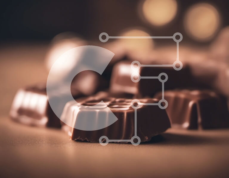 Σετ των 2 Intra Συλλεκτικό Ξύλινο Παζλ Plywood  4mm - Κοντινό πλάνο διάφορων κομματιών σοκολάτας Σε Ξύλινο Κουτί - Διαστάσεις: 10x10 cm – 25 κομμάτια