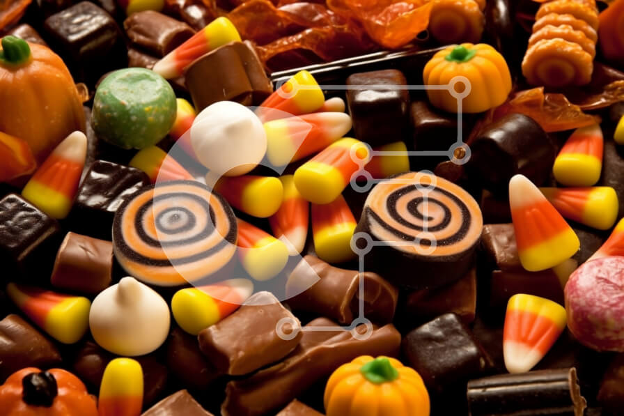 Σετ των 2 Intra Συλλεκτικό Ξύλινο Παζλ Plywood  4mm - Νόστιμες καραμέλες από κοντά με σοκολάτες, καραμέλες και καραμέλες Σε Ξύλινο Κουτί - Διαστάσεις: 10x10 cm – 25 κομμάτια