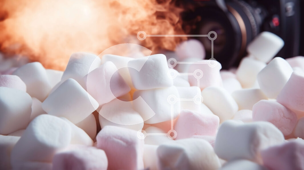 Σετ των 2 Intra Συλλεκτικό Ξύλινο Παζλ Plywood  4mm - Σωρός Marshmallows με Καπνό από το Camera Lens Σε Ξύλινο Κουτί - Διαστάσεις: 10x10 cm – 25 κομμάτια