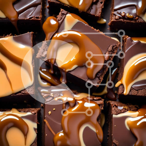 Σετ των 2 Intra Συλλεκτικό Ξύλινο Παζλ Plywood  4mm - Λαχταριστά Brownies σοκολάτας με σάλτσα καραμέλας Σε Ξύλινο Κουτί - Διαστάσεις: 10x10 cm – 25 κομμάτια