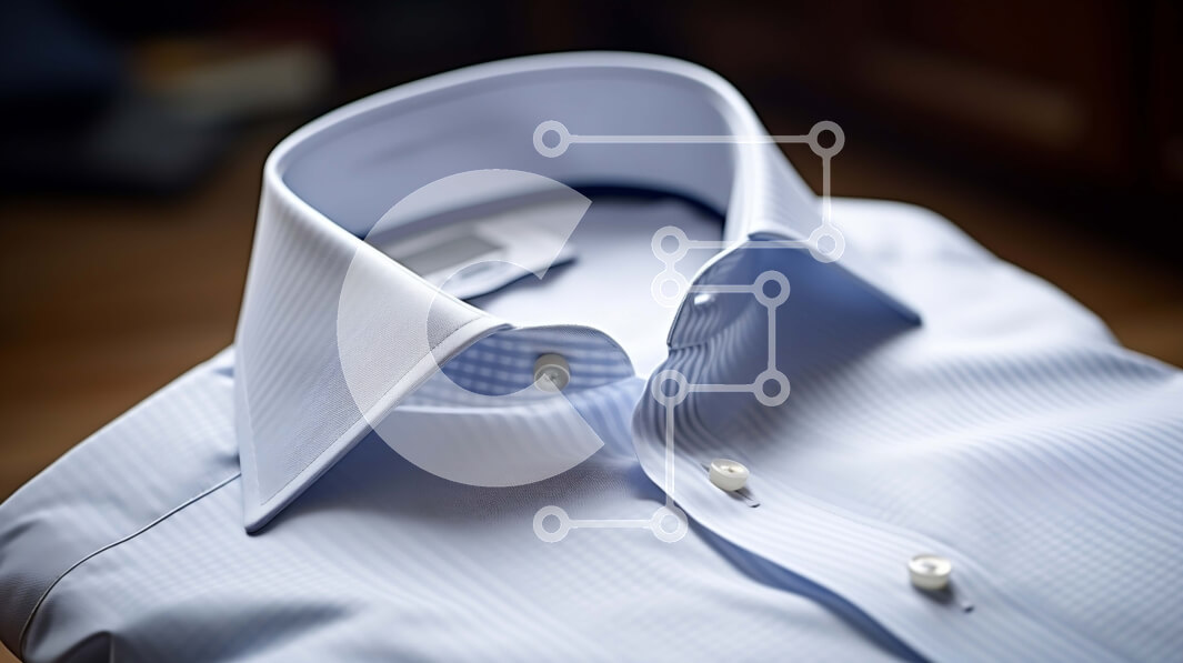 Intra Συλλεκτικό Ξύλινο Παζλ Plywood  4mm - Κομψό λευκό πουκάμισο με μπλε και λευκές ρίγες Σε Ξύλινο Κουτί - Διαστάσεις Puzzle: 10x10 cm – 25 κομμάτια