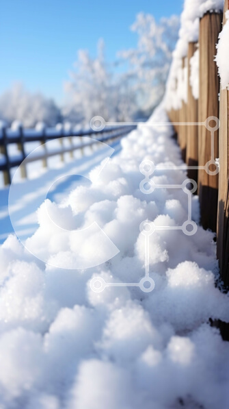 Σετ των 2 Intra Συλλεκτικό Ξύλινο Παζλ Plywood  4mm - Χιονισμένο τοπίο με ξύλινο φράχτη Σε Ξύλινο Κουτί - Διαστάσεις: 10x10 cm – 25 κομμάτια