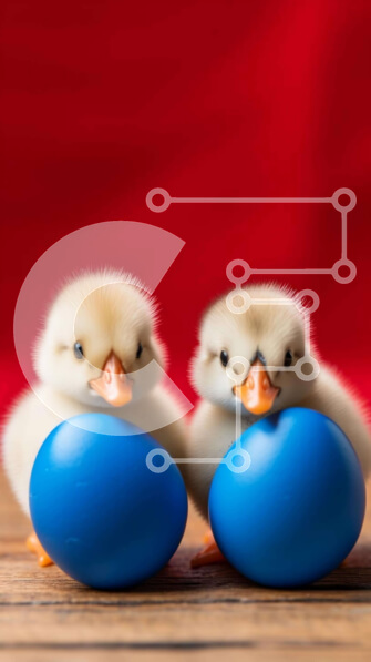 Intra Συλλεκτικό Ξύλινο Παζλ Plywood  4mm - Παπάκια και αυγά σε κόκκινο φόντο Σε Ξύλινο Κουτί - Διαστάσεις: 10x10 cm – 25 κομμάτια