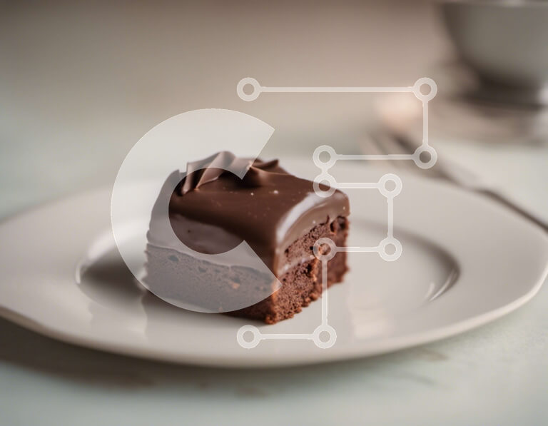 Σετ των 2 Intra Συλλεκτικό Ξύλινο Παζλ Plywood  4mm - Λαχταριστό κέικ σοκολάτας με πιρούνι και δύο φλιτζάνια Σε Ξύλινο Κουτί - Διαστάσεις: 10x10 cm – 25 κομμάτια