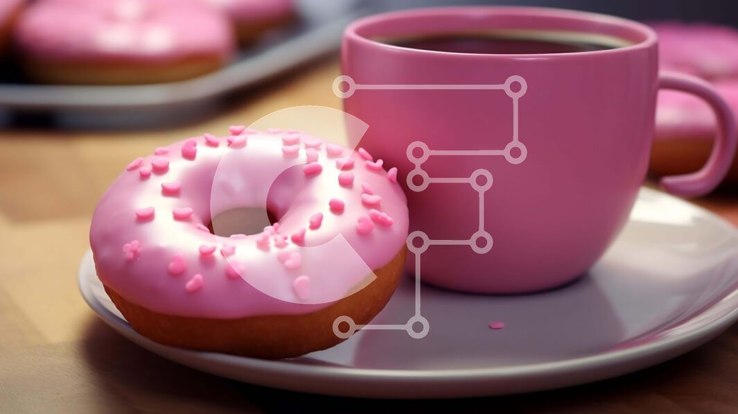 Σετ των 2 Intra Συλλεκτικό Ξύλινο Παζλ Plywood  4mm - Νόστιμα ροζ ντόνατς με καφέ Σε Ξύλινο Κουτί - Διαστάσεις: 10x10 cm – 25 κομμάτια