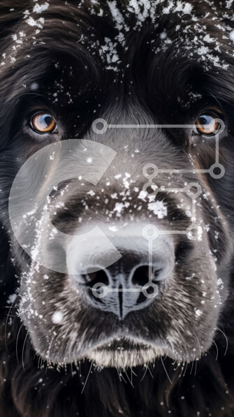 Σετ των 2 Intra Συλλεκτικό Ξύλινο Παζλ Plywood  4mm - Μεγάλο μαύρο σκυλί με χιονισμένη γούνα Σε Ξύλινο Κουτί - Διαστάσεις: 10x10 cm – 25 κομμάτια