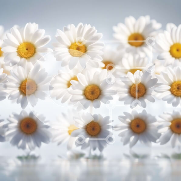 Intra Συλλεκτικό Ξύλινο Παζλ Plywood  4mm - Όμορφη εικόνα των λευκών μαργαριτών σε ένα ήρεμο υδάτινο τοπίο Σε Ξύλινο Κουτί - Διαστάσεις: 10x10 cm – 25 κομμάτια