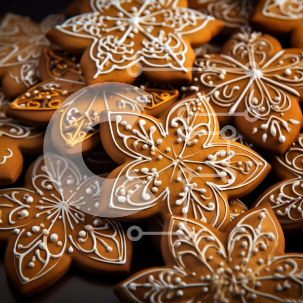 Σετ των 2 Intra Συλλεκτικό Ξύλινο Παζλ Plywood  4mm - Διάφορα μπισκότα μελόψωμο στο τραπέζι Σε Ξύλινο Κουτί - Διαστάσεις: 10x10 cm – 25 κομμάτια