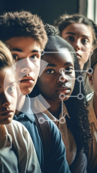 Intra Συλλεκτικό Ξύλινο Παζλ Plywood  4mm - Ομάδα διαφορετικών μαθητών σε μια τάξη Σε Ξύλινο Κουτί - Διαστάσεις Puzzle: 10x10 cm – 25 κομμάτια