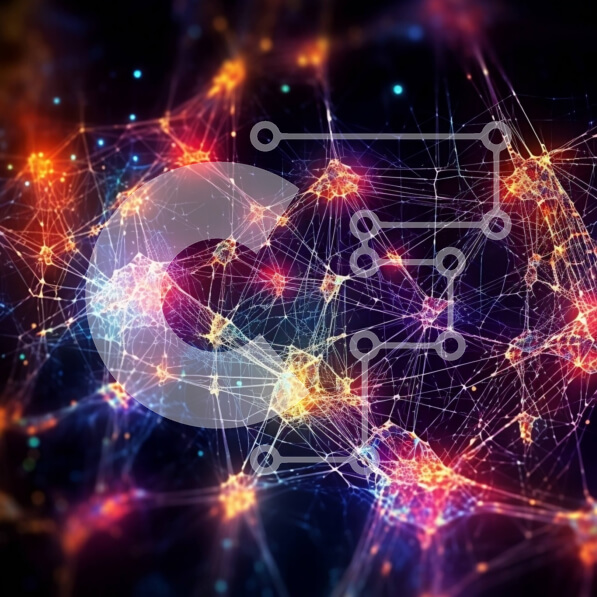 Intra Συλλεκτικό Ξύλινο Παζλ Plywood  4mm - Αφηρημένη εικόνα διασυνδεδεμένων κόμβων με ζωηρά χρώματα Σε Ξύλινο Κουτί - Διαστάσεις Puzzle: 10x10 cm – 25 κομμάτια